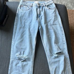 H&M high waisted jeans, straight leg
